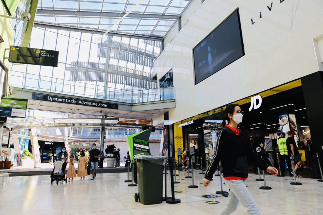 People shopping at Sylvia park keeping social distancing