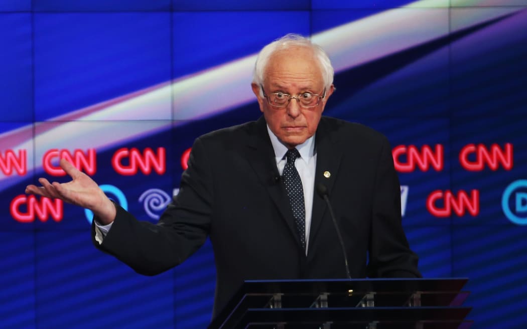 United States democratic presidential contenders Hillary Clinton and Bernie Sanders