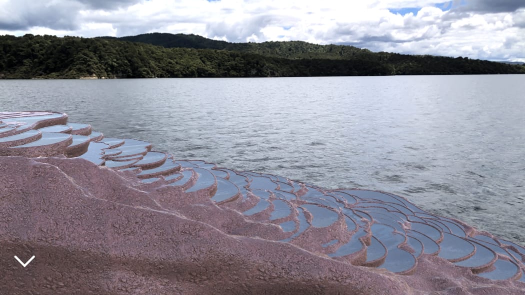 Pink and White Terraces as seen through the app.