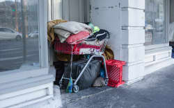 General vision of homelessness in Auckland central city.