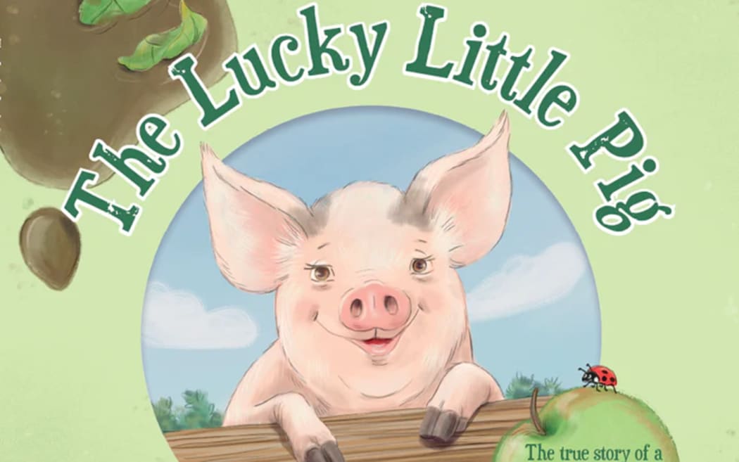 The Lucky Little Pig is based on the true story of a pig that climbed on a mattress during Cyclone Gabrielle,