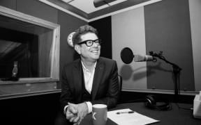 John Campbell in the RNZ Auckland studio recording The Mixtape.