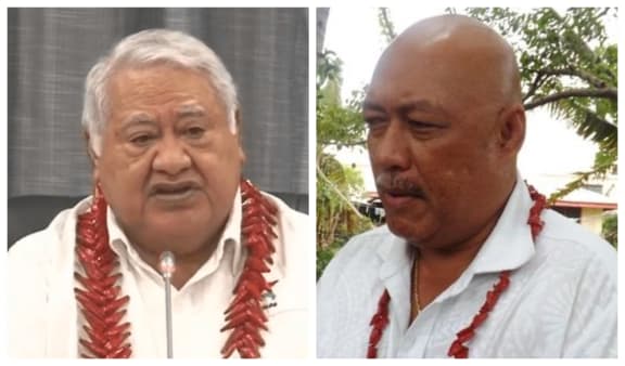 Former prime minister Tuilaepa Sai'lele Malielagaoi (left) and Lealailepule Rimoni Aiafi