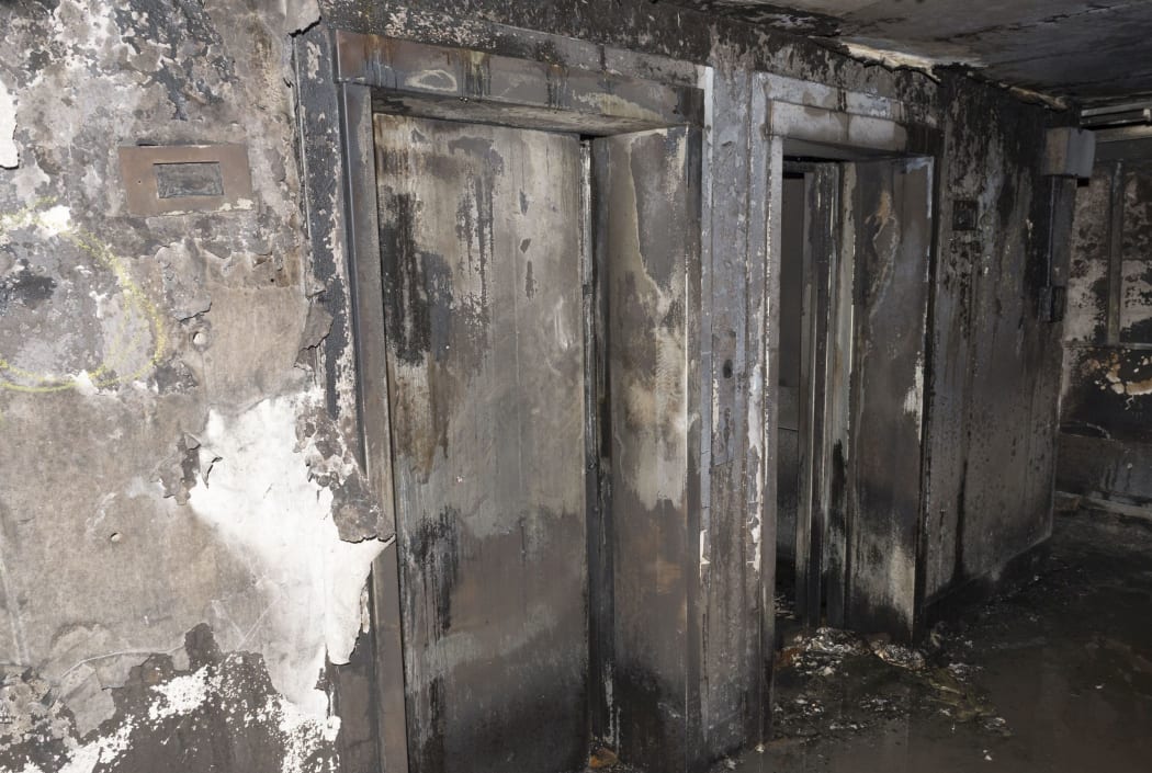 Lifts inside Grenfell Tower.