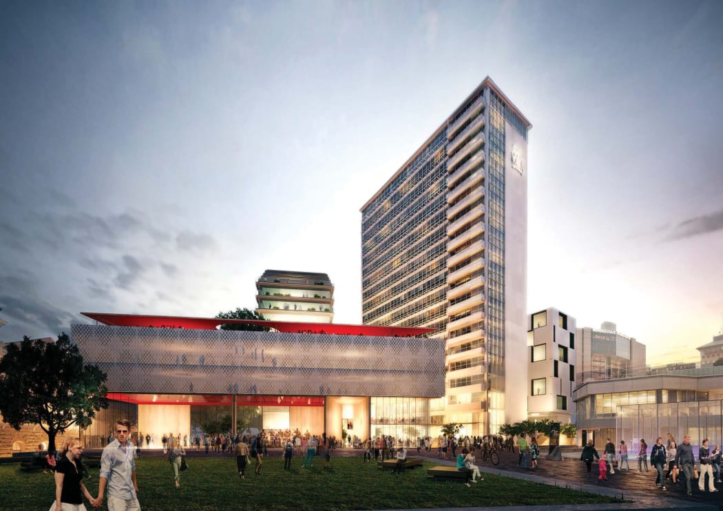 A rendering of the future Auckland Civic Admin Building