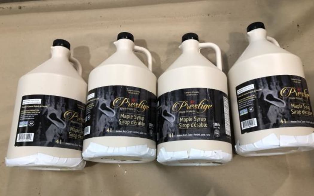 Maple syrup bottles were used to hide a massive shipment of methamphetamine, shipped to New Zealand from Canada.