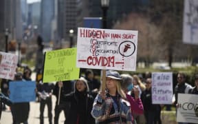 Anti-vaccination protesters in Canada.