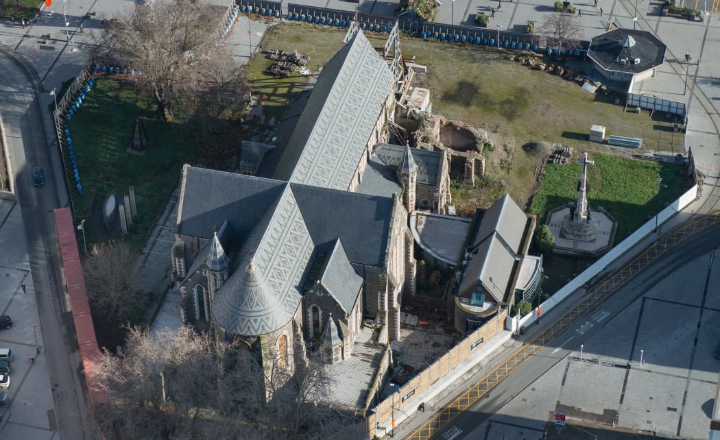 Aerial shot of Christ Church Cathedral in 2014.