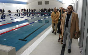 Wikatana Popata blesses Kaitāia's new indoor pools.