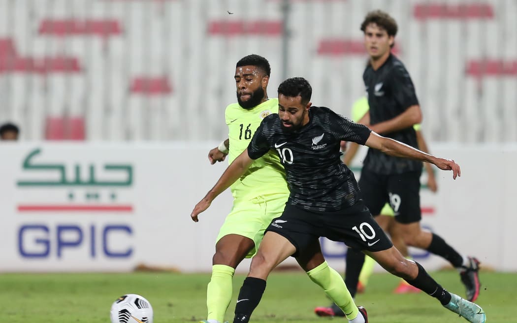 Sarpreet Singh in action for New Zealand in 2021.
