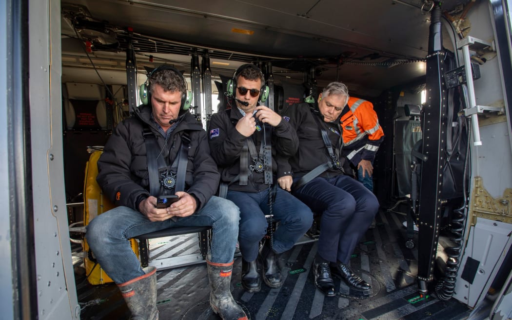 King, pictured ahead of surveying flood damage with Ministers David Seymour and Mark Mitchell, said Tasman's storms were the "final catalyst" to confirm his decision.