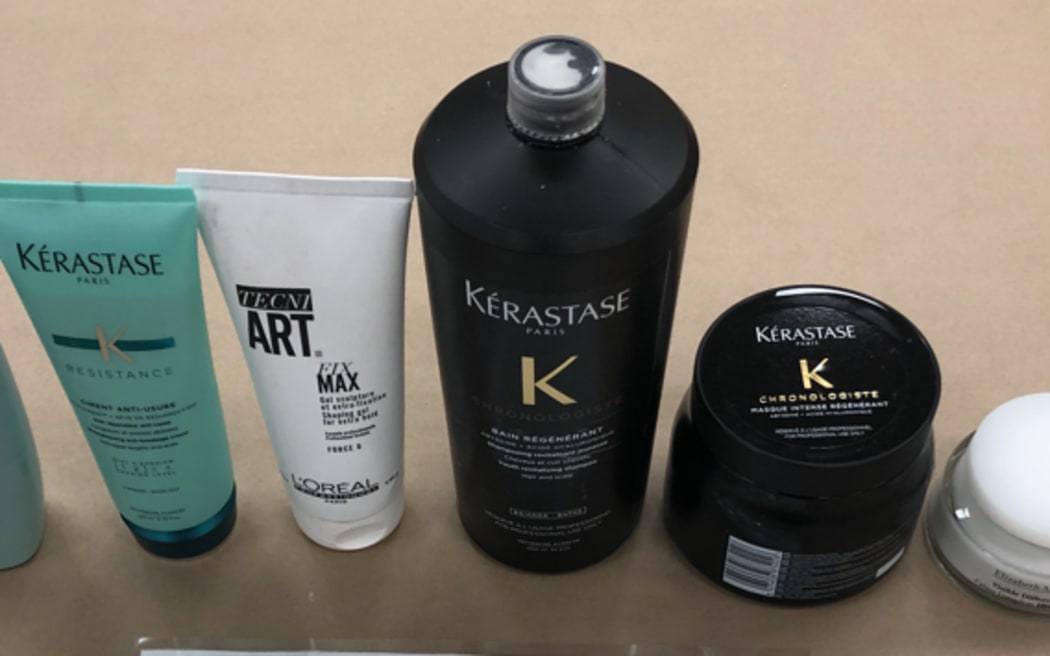 Liquid cocaine was found concealed in hair product containers.