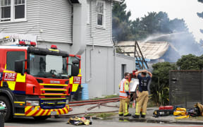 Fire on Bowhill Road, New Brighton, Christchurch