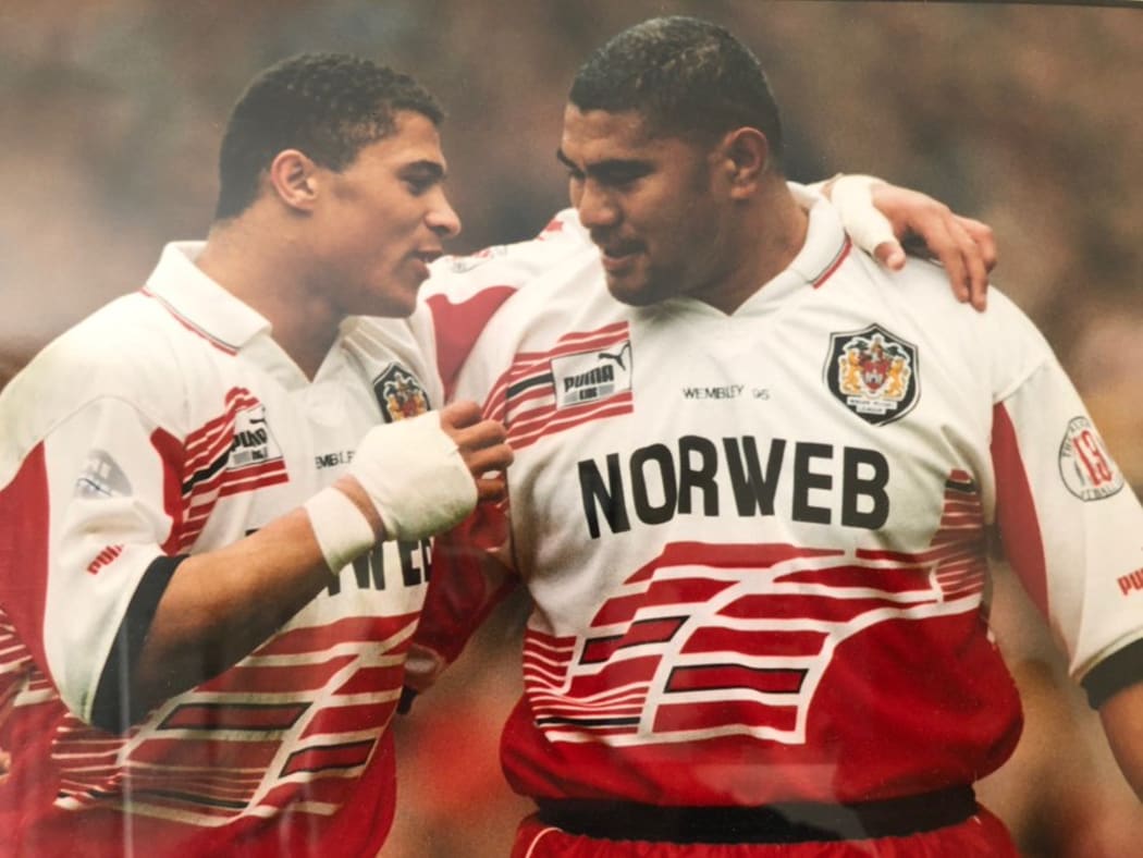Inga and Jason Robinson at the Wigan Warriors
