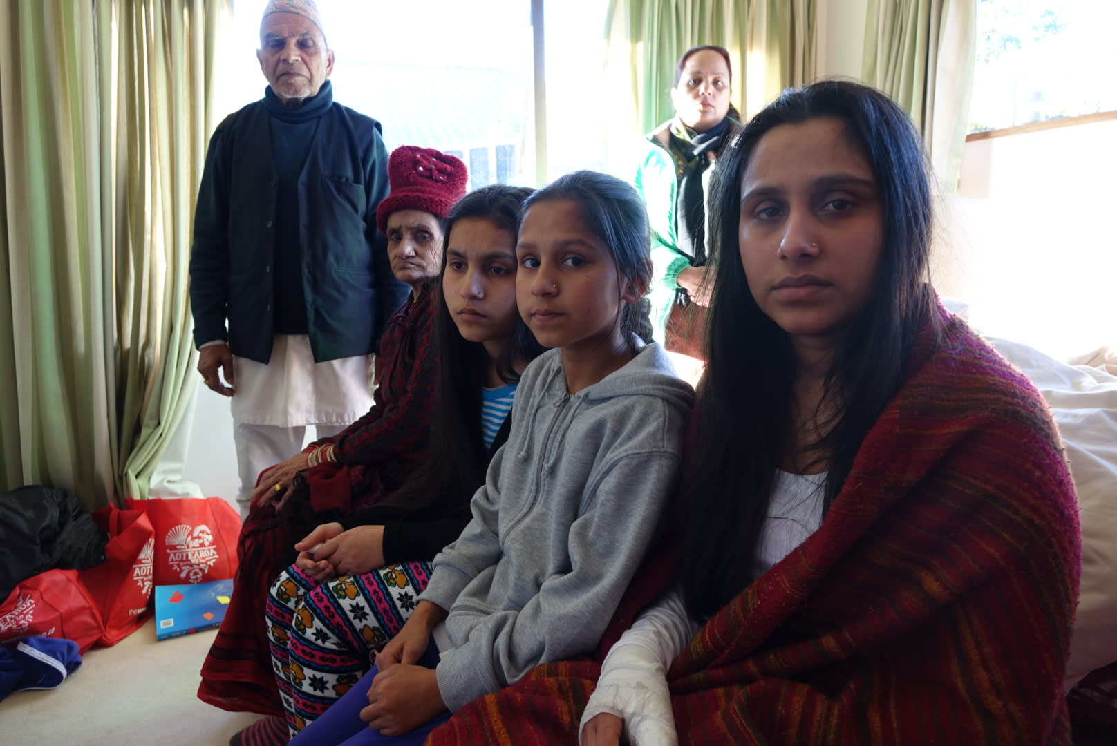 Grandparents Kaladhar and Tulsi Kafle, Manisha (17), Mamata (11) and Tulsi (24).