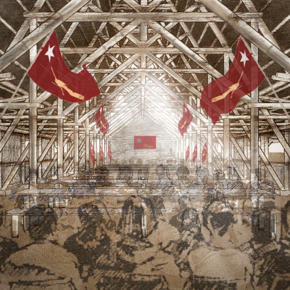 The meeting house, part of Myint San Aung's proposed plan
