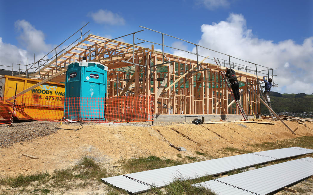 130114. Photo Diego Opatowski / RNZ. Generic Housing images. Builders working on a construction.