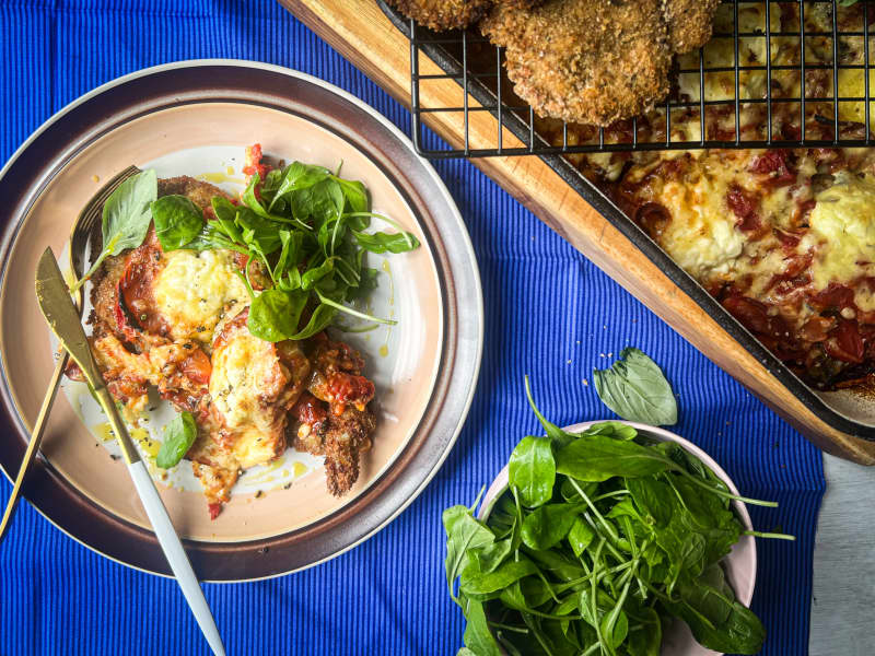 Easy eggplant and chicken parmigiana