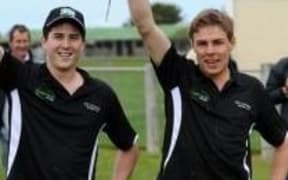 Hamish Best and Peter Klaassen (right) flew the flag for New Zealand in the first World Young Shepherds Challenge,  in 2011.