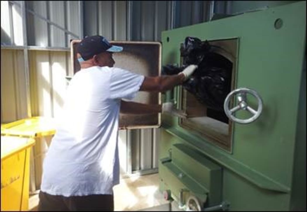 The new incinerator at Vaiola Hospital in Nuku'alofa. It was the first of four incinerators to be installed across Tonga. The other incinerators will be located in Vava'u,Eua and Ha'apai.