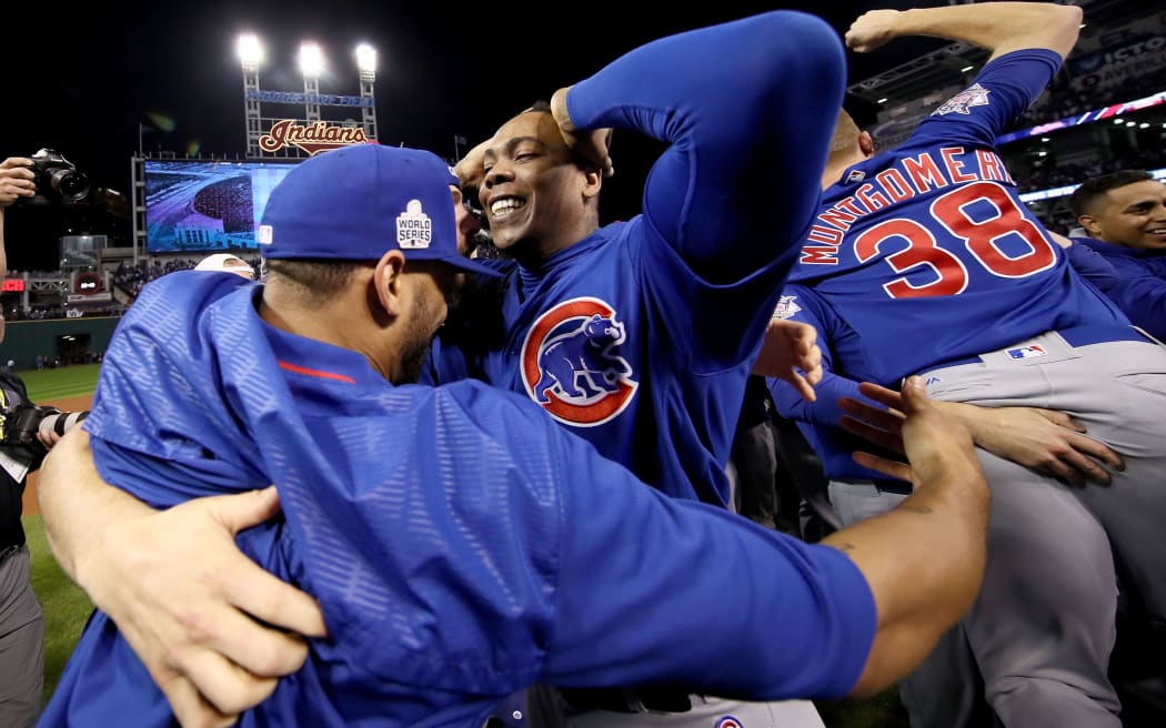 The Chicago Cubs win their first World Series since 1908