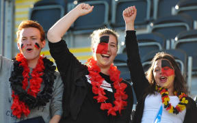 German football fans show their support in the U20 World Cup match against Fiji.