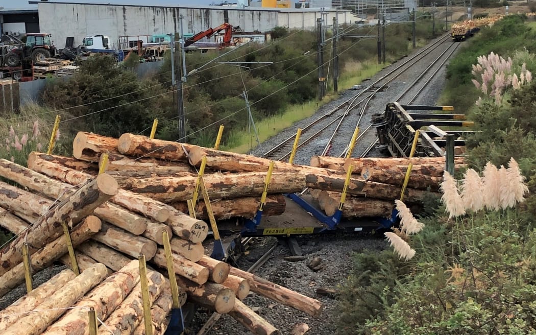 Six wagons derailed in the incident at Palmerston North.