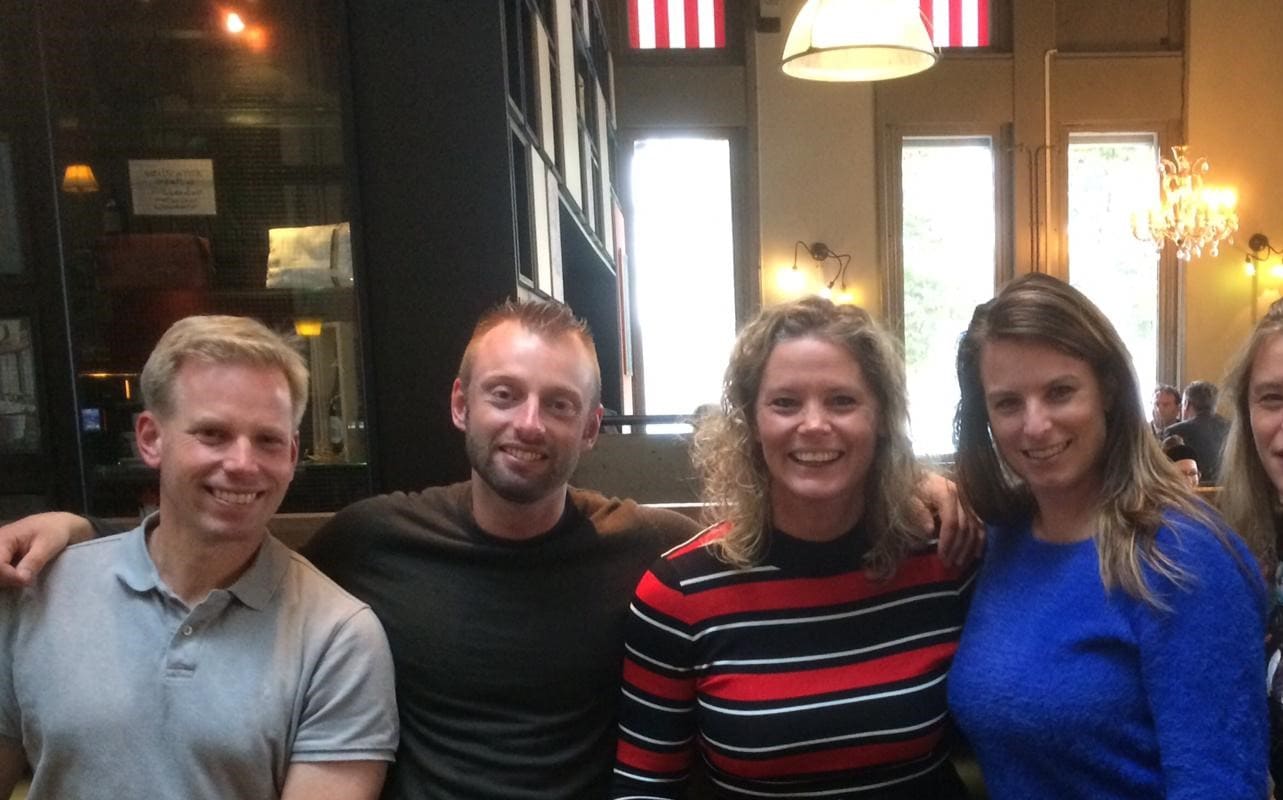 Joey Hoofdman (2nd from left) with four of his approximately 90 biological half siblings