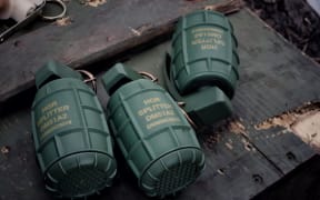 DONETSK OBLAST, UKRAINE - APRIL 8: Hand grenades lies on a crate on Lyman direction on April 8, 2023 in Donetsk Oblast, Ukraine. Last February, Russiaâ€™s military invaded Ukraine from three sides and launched airstrikes across the country. Since then, Moscow has withdrawn from north and central parts of Ukraine, focusing its assault on the eastern Donbas region, where it had supported a separatist movement since 2014. (Photo by Yan Dobronosov/Global Images Ukraine via Getty Images)