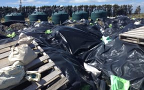 Ouvea premix - or dross - is stored in loose bags around Southland.