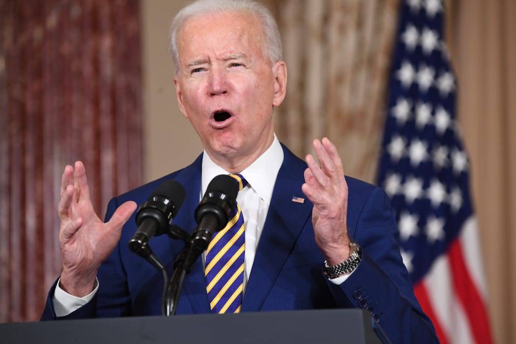 US President Joe Biden speaks about foreign policy at the State Department in Washington, DC, on February 4, 2021.