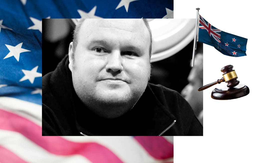 Kim Dotcom and US flag