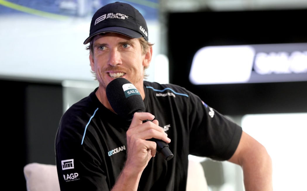 Black Foils driver Peter Burling at the New Zealand SailGP media conference.