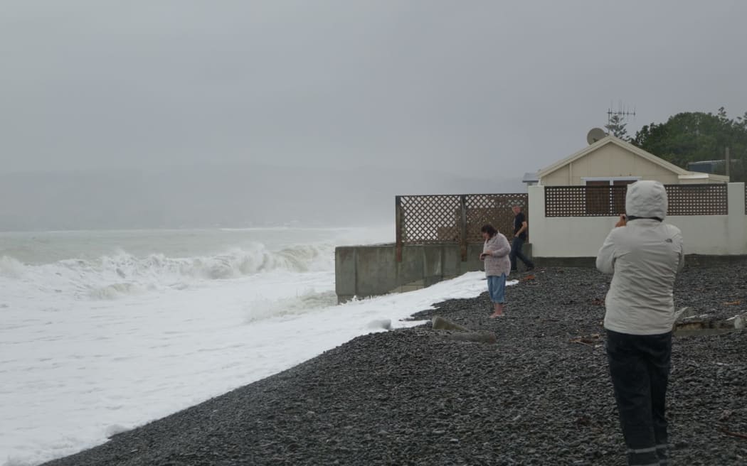 Locals say during a bad storm the waves go over the top of this house in Haumoana