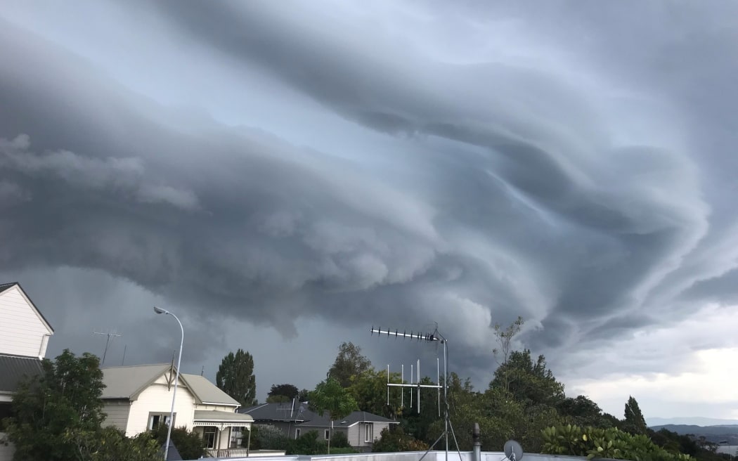 Cumulonimbus clouds over Napier on 23 January 2018