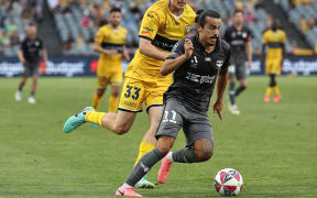 Stefan Colakovski of the Phoenix in action against Central Coast Mariners, 2024.
