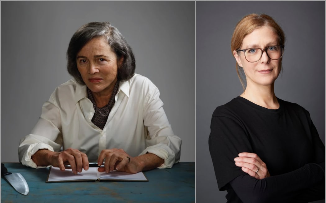 Left: Sarah Peirse as author Patricia Highsmith. Right: Director Sarah Goodes