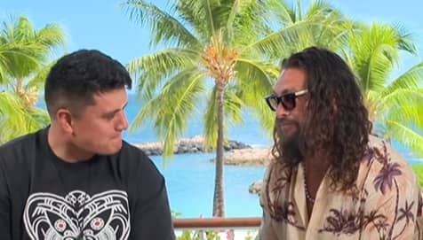 One of Louis Davis' most popular TikTok posts is of him devouring kina with Hollywood actor Jason Momoa.