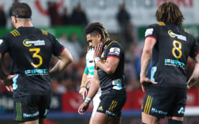 Chiefs' Johnny Fa'auli leaves the field after getting a red card on 13 July, 2018.