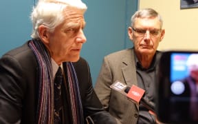 Kennedy Graham, foreground, and David Clendon.