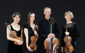 Cellist Rolf Gjelsten with the NZSQ