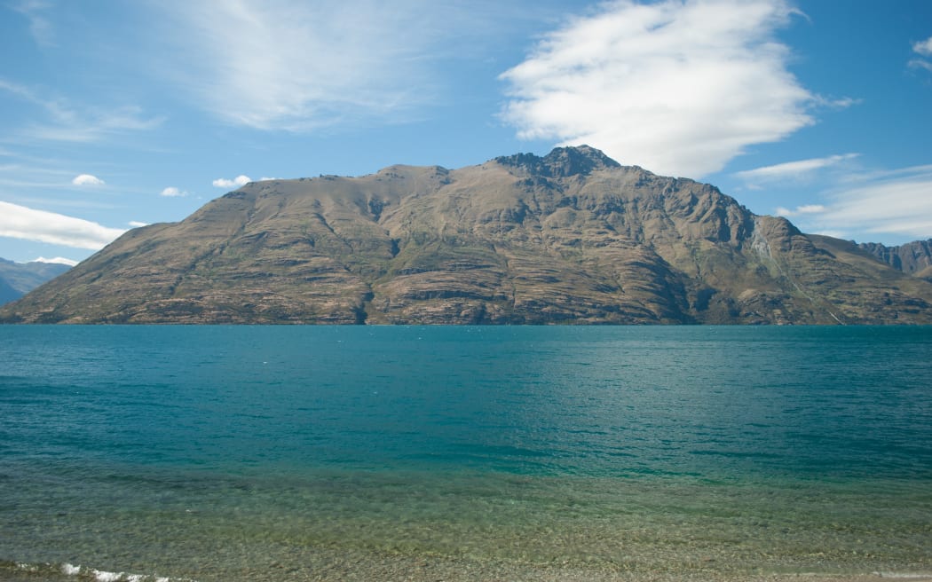 Scenic view of Lake Wakatipu from Sunshine Bay, Glenorchy Queenstown Road, South Island, New Zealand.