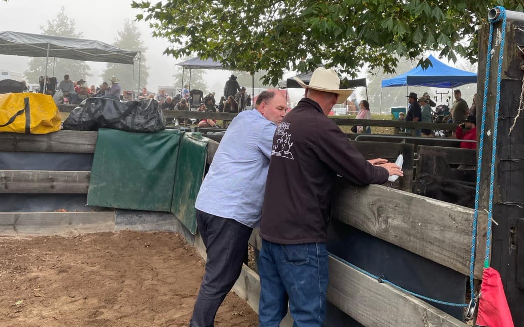 Associate Agriculture Minister responsible for animal welfare Andrew Hoggard at the 2025 National Rodeo Finals in Waikato on Saturday.