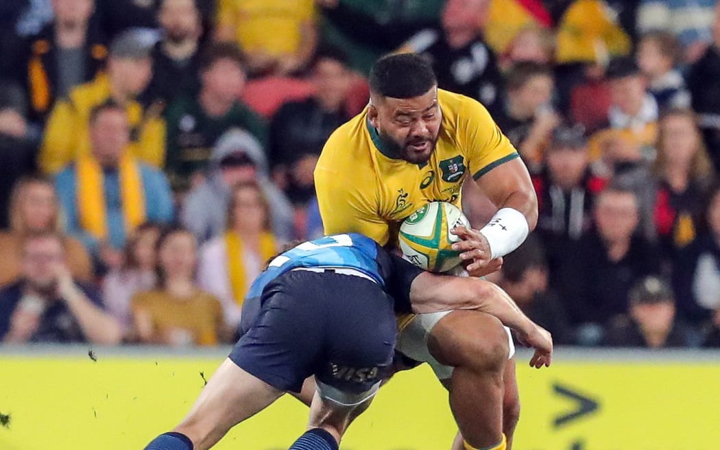 Sekope Kepu playing for the Wallabies in 2019.