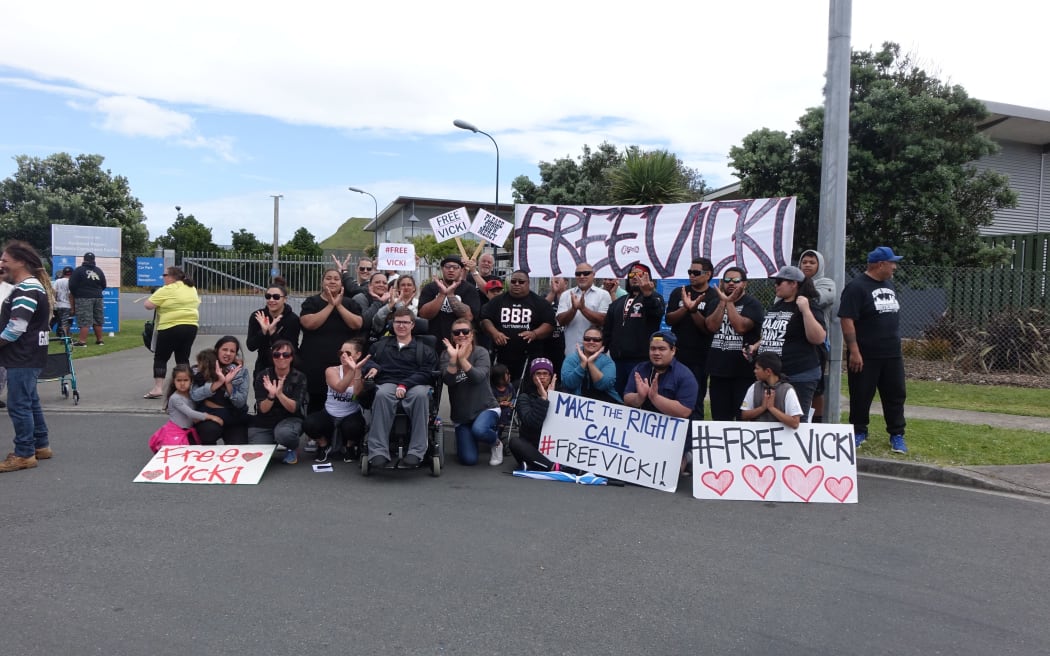 Dozens of protesters called for the released of terminal cancer patient Vicki Letele.