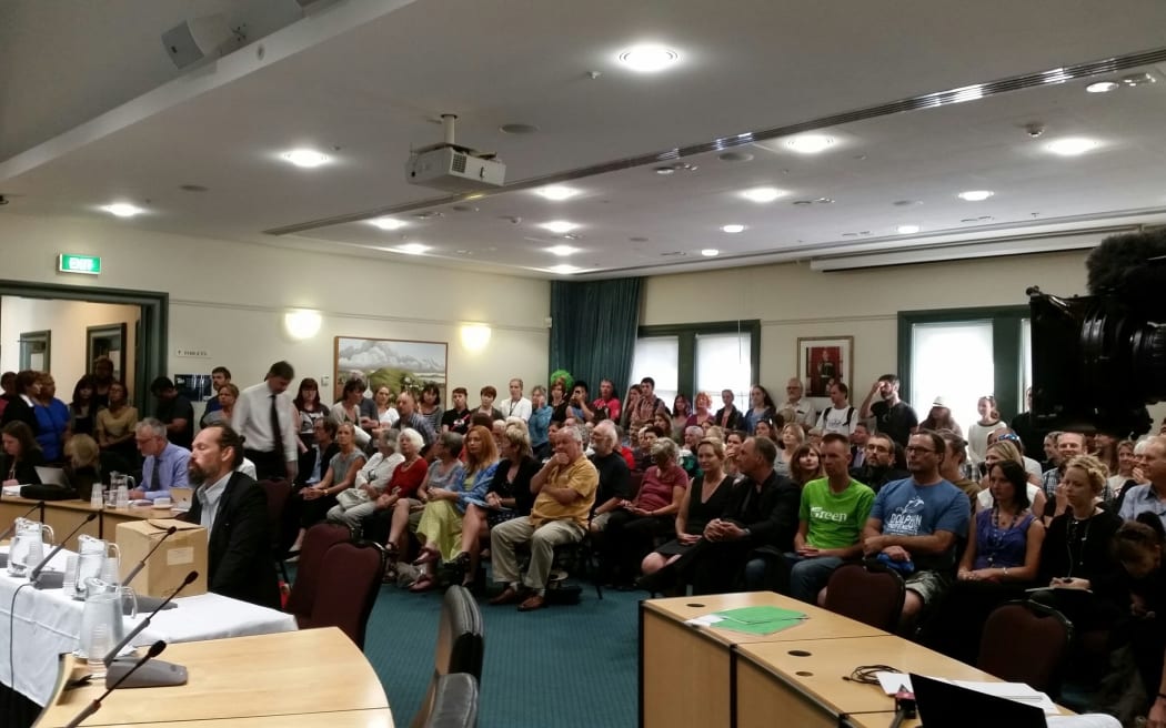 Greenpeace's Steve Abel speaking to council