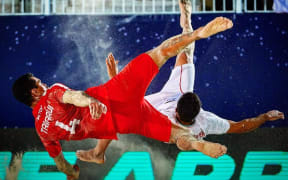 Heimanu Taiarui in action for Tahiti.
