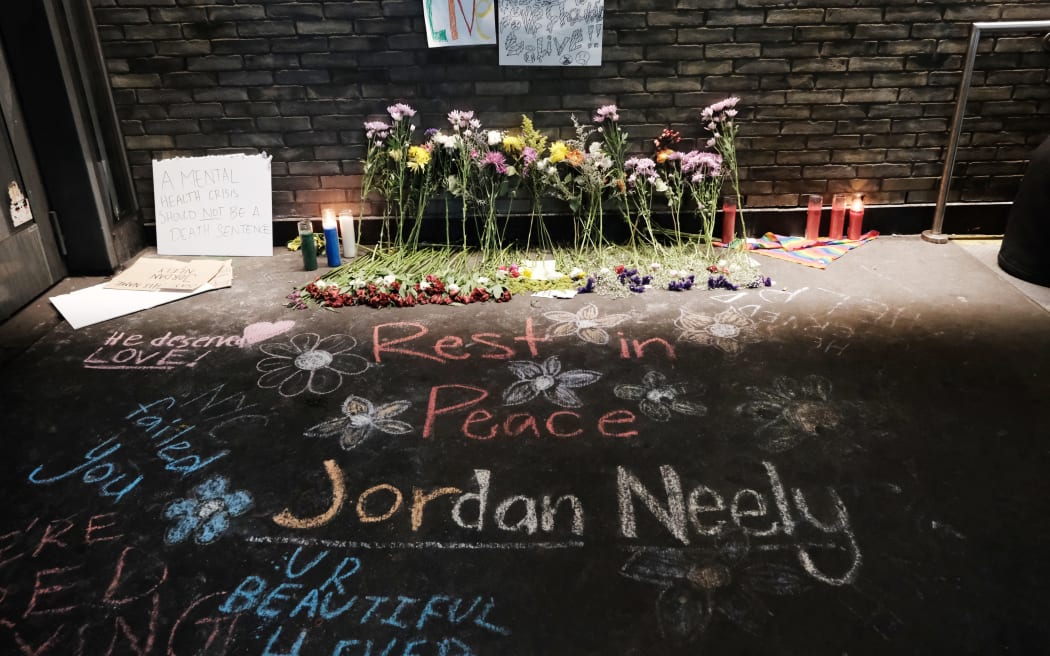 NEW YORK, NEW YORK - MAY 06: A memorial for Jordan Neely continues to grow outside of the Broadway-Lafayette subway station where he died after a violent encounter with another subway passenger on May 06, 2023 in New York City. According to police and witness accounts, Neely, who was 30 years old and residing in a shelter, died after being placed in a chokehold by 24-year-old Daniel Penny on a subway train in New York City on Monday. Increasingly, activists are calling for Penny to be apprehended.   Spencer Platt/Getty Images/AFP (Photo by SPENCER PLATT / GETTY IMAGES NORTH AMERICA / Getty Images via AFP)