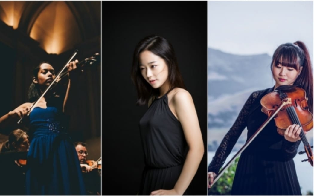 University of Auckland Autumn Graduation Gala Concerto Competition finalists (l-r) Joella Pinto, Sara Lee & Julie Park