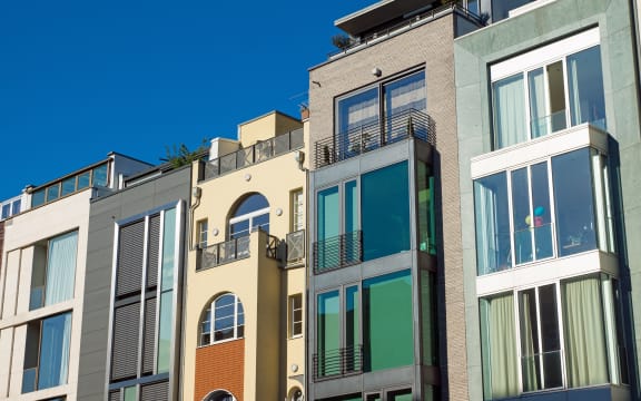 A line of townhouses in Berlin